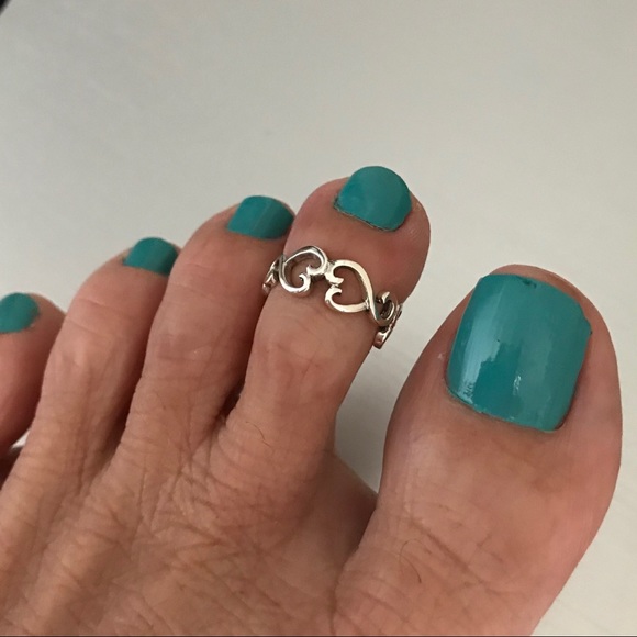Sterling Silver Adjustable Heart Toe Ring - Perfect For Summer & Beach Wear